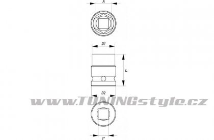 Nástavec 1" rázový šestihranný 29 mm CrMo