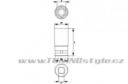 Nástavec 1" rázový šestihranný hluboký 32 mm CrMo