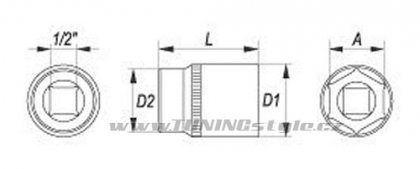 Nástavec 1/2" 10 mm šetihranný