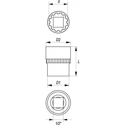 Nástavec 1/2" 30 mm vícezubý