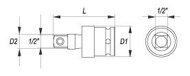 Nástavec 1/2" rázový kloubový 63 mm CrMo