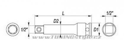 Nástavec 1/2" rázový prodlužovací 125 mm CrMo