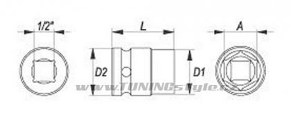 Nástavec 1/2" rázový šestihranný 11 mm CrMo