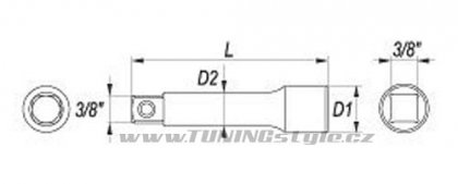 Nástavec 3/8" prodlužovací 254 mm