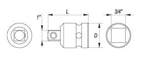 Nástavec adaptér 3/4" - 1" rázový CrMo