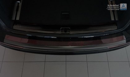 Nerezová ochranná lišta zadního nárazníku Audi Q5 grafitová s červeným karbonem 2008-2016
