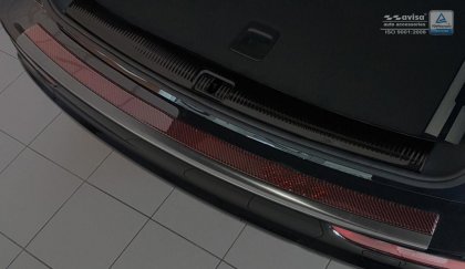 Nerezová ochranná lišta zadního nárazníku Audi SQ5  s červeným karbonem grafitová 2013-2016