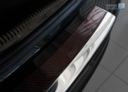Nerezová ochranná lišta zadního nárazníku Audi SQ5 s červeným karbonem lesklá 2013-2016