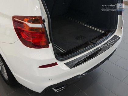 Nerezová ochranná lišta zadního nárazníku BMW X3/F25 X-line grafitová žebrovaná 2014-2017