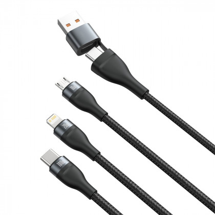 Kabel USB 3v1 Baseus Flash Serie, černý