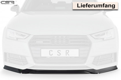 Spoiler pod přední nárazník CSR CUP pro Audi A4/S4 B9 (8W) S-Line 15-18 černý lesklý