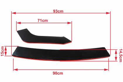 Uniwersalny splitter przedniego zderzaka gloss black