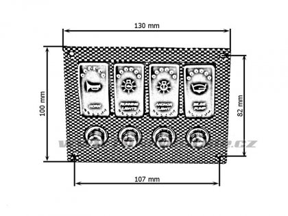 Panel přepínačů 12/24V x4 IP68