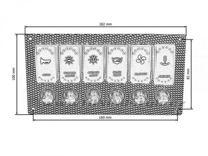 Panel přepínačů 12/24V x6 IP68