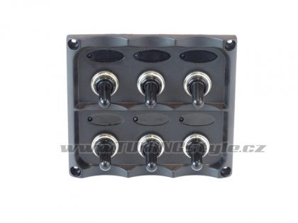 Panel přepínačů 12V SPST/ON-OFFx6, 3B 15A IP68