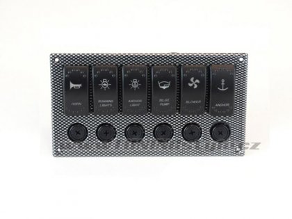 Panel přepínačů 6x 12/24V  IP68