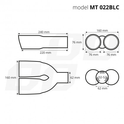 Koncovky výfuků MT 022BLC