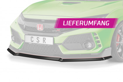 Spoiler pod přední nárazník CSR CUP - Honda Civic FK8 Type R 17- černý lesklý