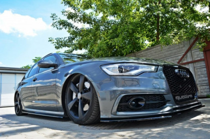Prahové lišty Audi A6 C7 S-line 2011- černý lesklý plast