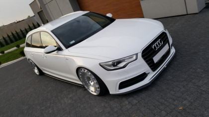 Prahové lišty Audi A6 C7 S-line 2011- černý lesklý plast