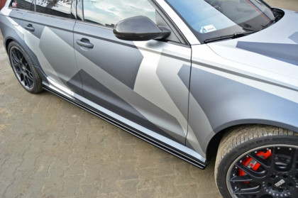Prahové lišty Audi RS6 C7 2013- černý lesklý plast