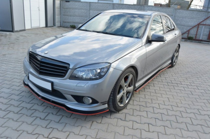 Prahové lišty Mercedes C-Class W204 AMG-Line 07-10 černý lesklý plast