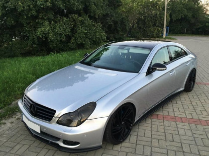 Prahové lišty Mercedes C219 04-10 černý lesklý plast