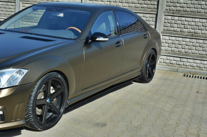 Prahové lišty Mercedes S-Class W221 AMG LWB 05-13 carbon look