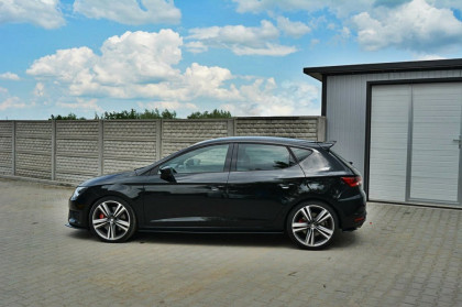Prahové lišty Seat Leon III Cupra / FR 12-16 černý lesklý plast