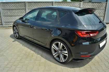 Prahové lišty Seat Leon III Cupra / FR 12-16 černý lesklý plast