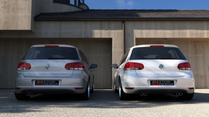 Zadní difuzor VW Golf 6 se dvěma otvory na výfuk 2008-2012 černý lesklý plast