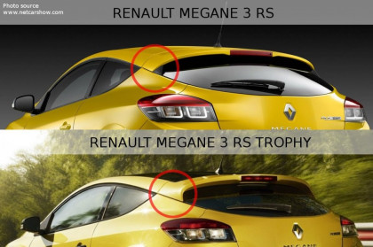 Prodloužení střešního spojleru Renault Megane III RS Trophy 11-15 černý lesklý plast