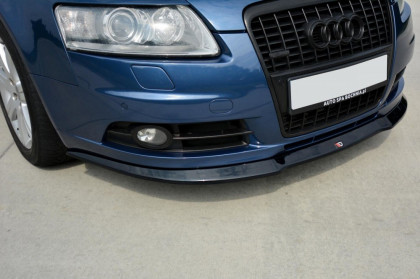Spojler pod nárazník lipa Audi A6 C6 S-Line Před faceliftem černý lesklý plast