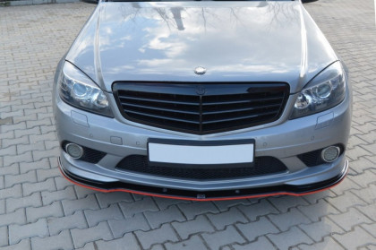 Spojler pod nárazník lipa Mercedes C-Class W204 AMG-Line před facelift černý lesklý plast