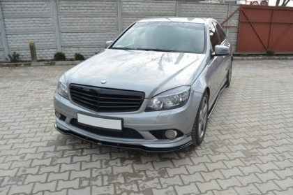 Spojler pod nárazník lipa Mercedes C-Class W204 AMG-Line před facelift černý lesklý plast