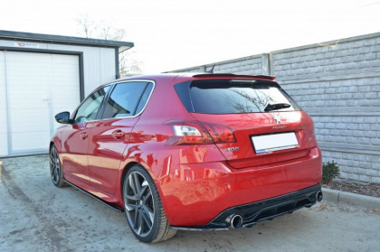 Splitter zadní, prostřední Peugeot 308 II GTI (se žebry) 15-18 černý lesklý plast