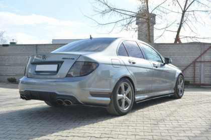 Splittery zadní, boční Mercedes C-Class W204 AMG-Line facelift 11-14 černý lesklý plast