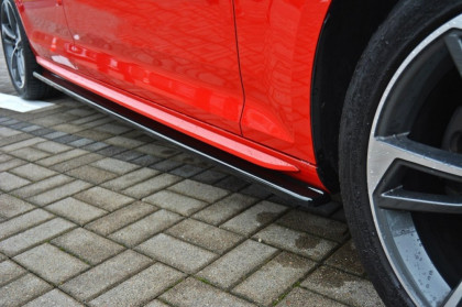 Prahové lišty Audi A4 B9 S-Line 2015- černý lesklý plast