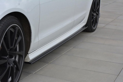 Prahové lišty Audi A6 C7 S-line Facelift černý lesklý plast