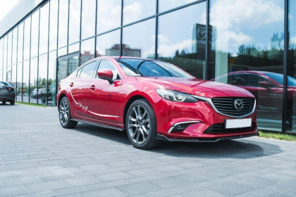 Prahové lišty Mazda 6 GJ (Mk3) Facelift 14-17 černý lesklý plast