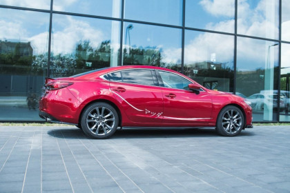 Prahové lišty Mazda 6 GJ (Mk3) Facelift 14-17 černý lesklý plast