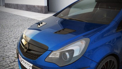 Přívody vzduchu pro kapotu Opel Corsa D 2006- černý lesklý plast