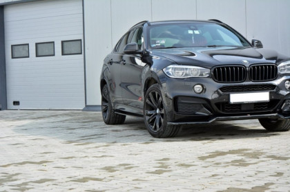 Boční prahy BMW X6 F16 MPACK 2014- černý lesklý plast
