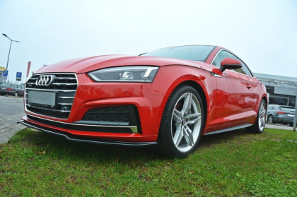 Spojler pod nárazník lipa V.1 Audi A5 F5 S-Line černý lesklý plast