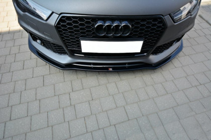 Spojler pod nárazník lipa V.1 Audi RS7 Facelift černý lesklý plast