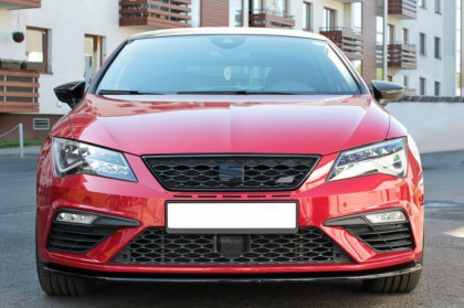 Spojler pod nárazník lipa v.1 Seat Leon Mk3 Cupra Facelift černý lesklý plast