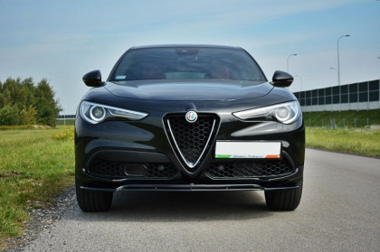 Spojler pod přední nárazní lipa V.2 Alfa Romeo Stelvio černý lesklý plast