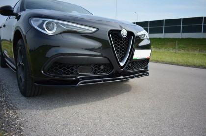 Spojler pod přední nárazní lipa V.2 Alfa Romeo Stelvio černý lesklý plast