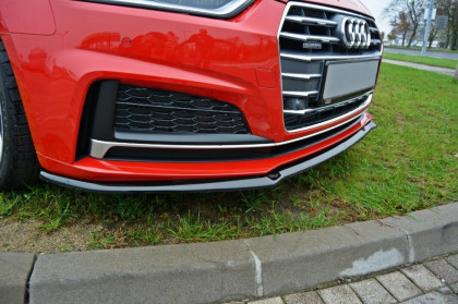 Spojler pod nárazník lipa V.2 Audi A5 F5 S-Line 16- černý lesklý plast