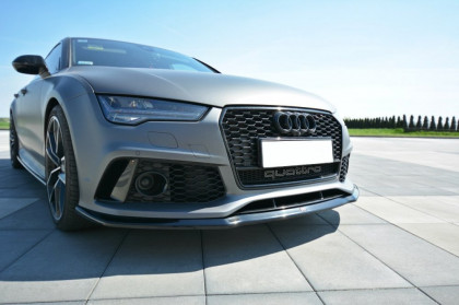 Spojler pod nárazník lipa V.2 Audi RS7 Facelift 14-17 černý lesklý plast